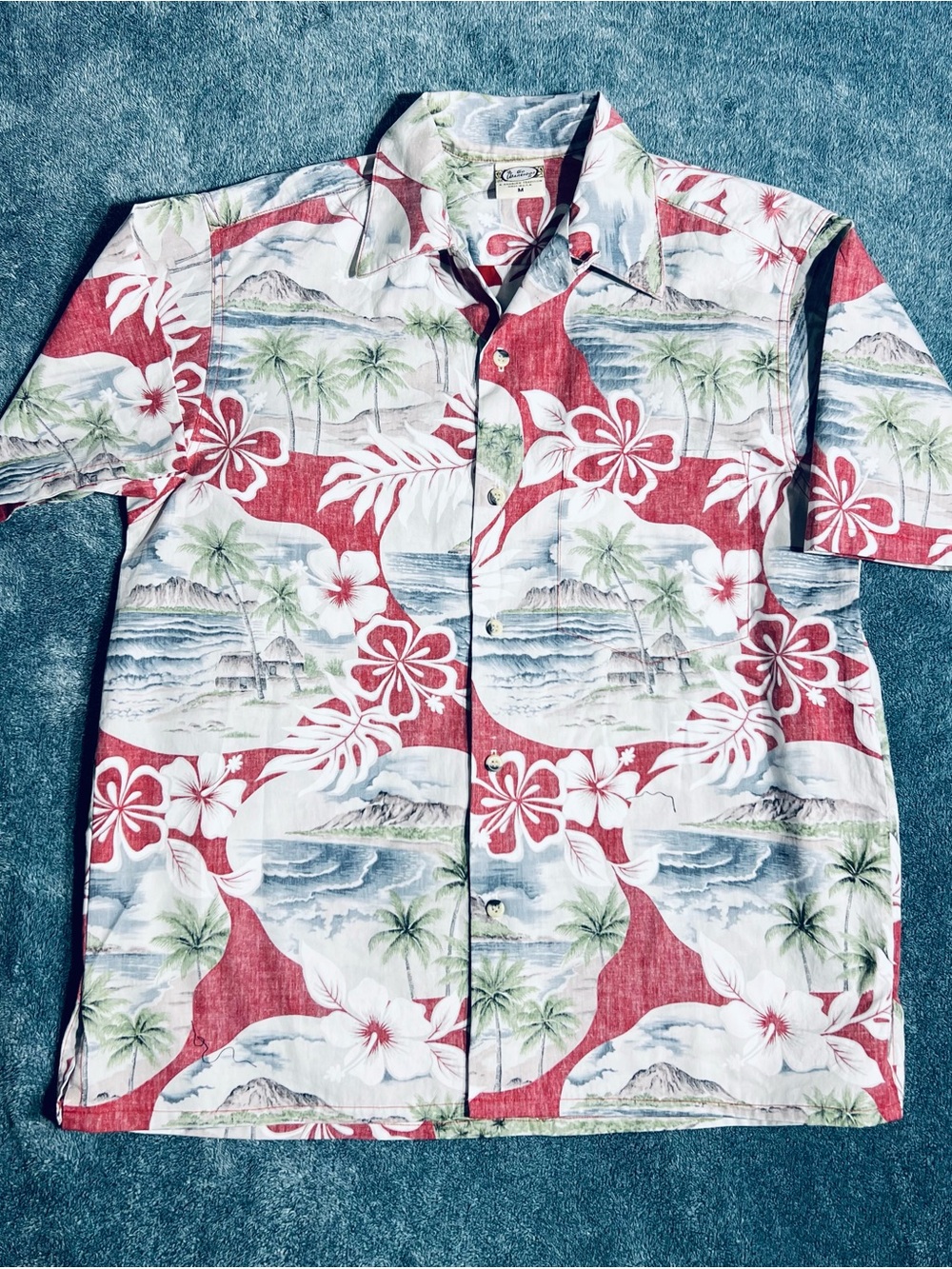 Go Barefoot Men’s Medium Hawaiian Tropical Shirt Made in USA